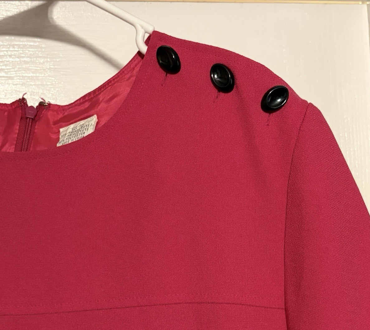 Early 90s Vibe; Vintage Liz Claiborne Dress With Shoulder Pads, Fushia / Pink