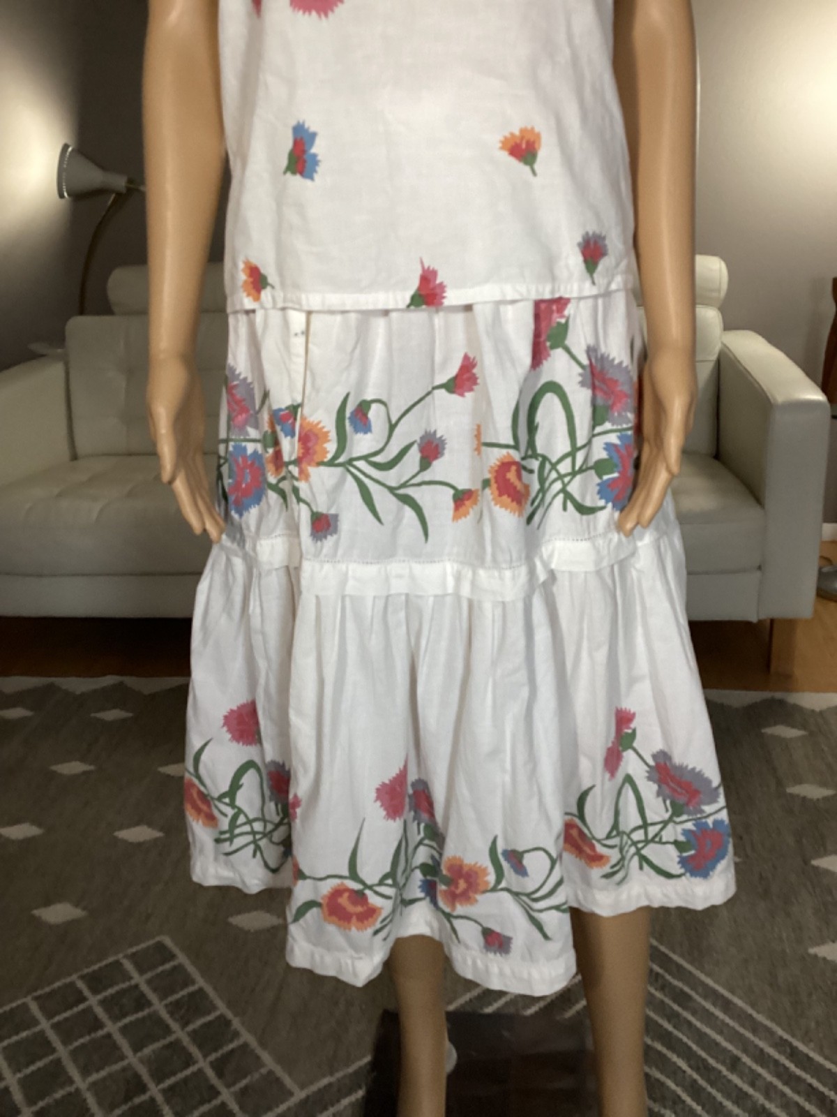 Vintage Early 80s Freestyle Cotton Floral Top & Skirt Set Cottagecore Boho