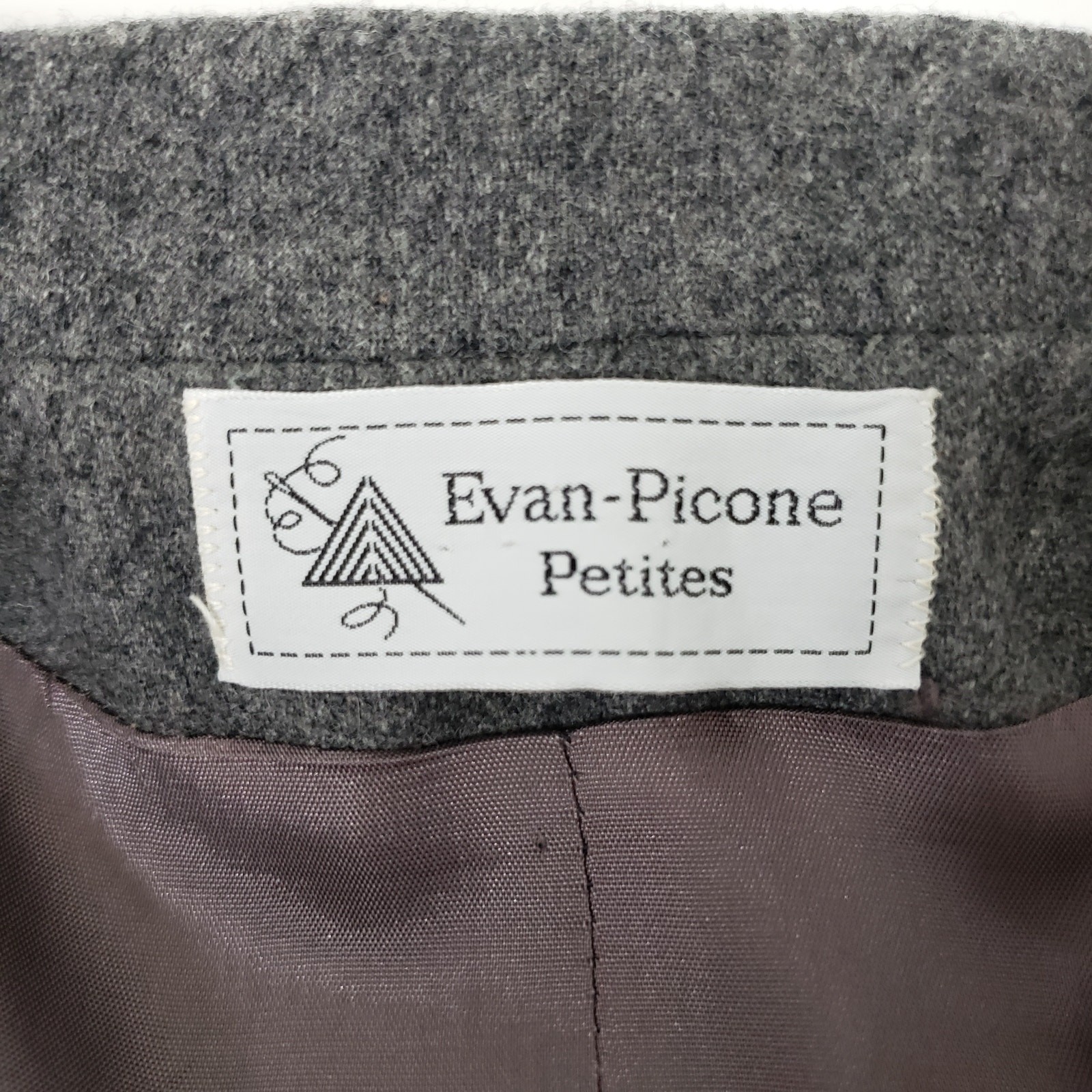 Vintage Union Made 1980s Evan Picone Petite Pure Wool Blend Blazer Jacket Gray S
