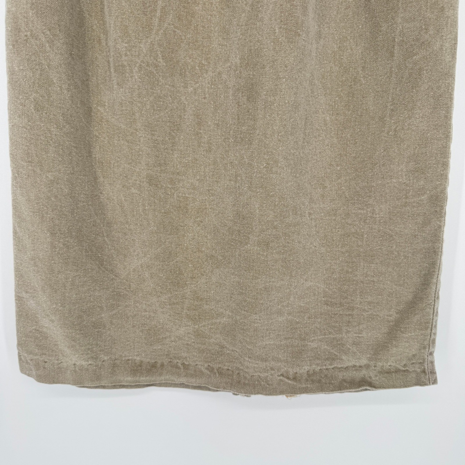 Vintage 90s High Waist Cotton Canvas Midi Skirt S Pleated Coastal Minimalist USA