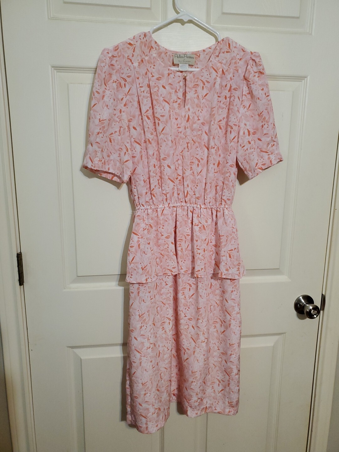 Pellini Petites By Von Bramlett 1980s Vintage Pastel Pink Floral Midi 9/10P