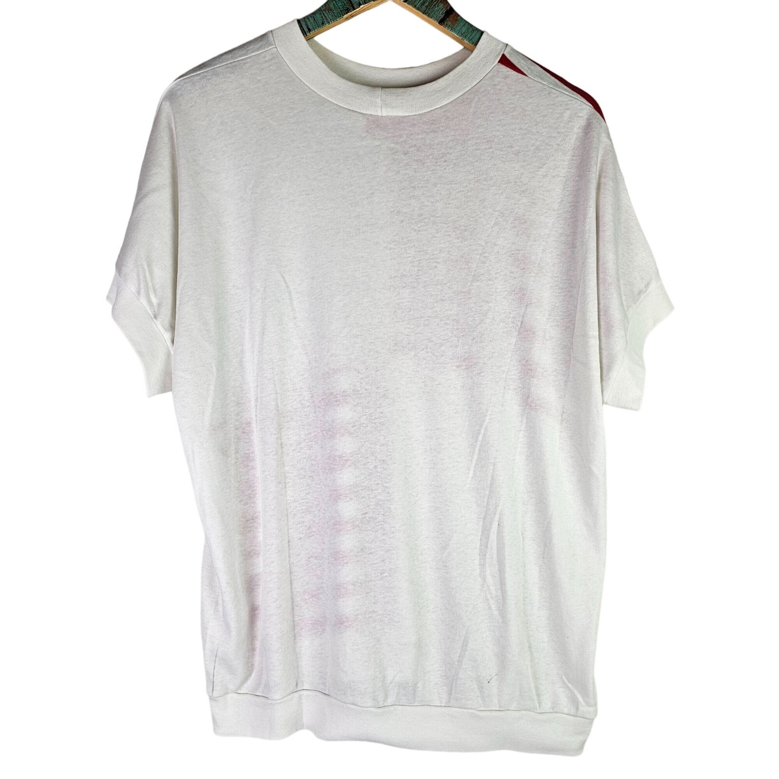 Vintage 1980’s Young Stuff American Made Beachy Red White Stripe Top, Sz XL