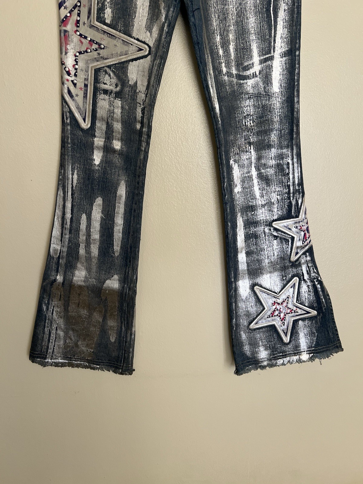 Vintage 90s JNCO Star Flare Boot Cut Jeans Women’s Size 5 Rare Punk Emo Denim