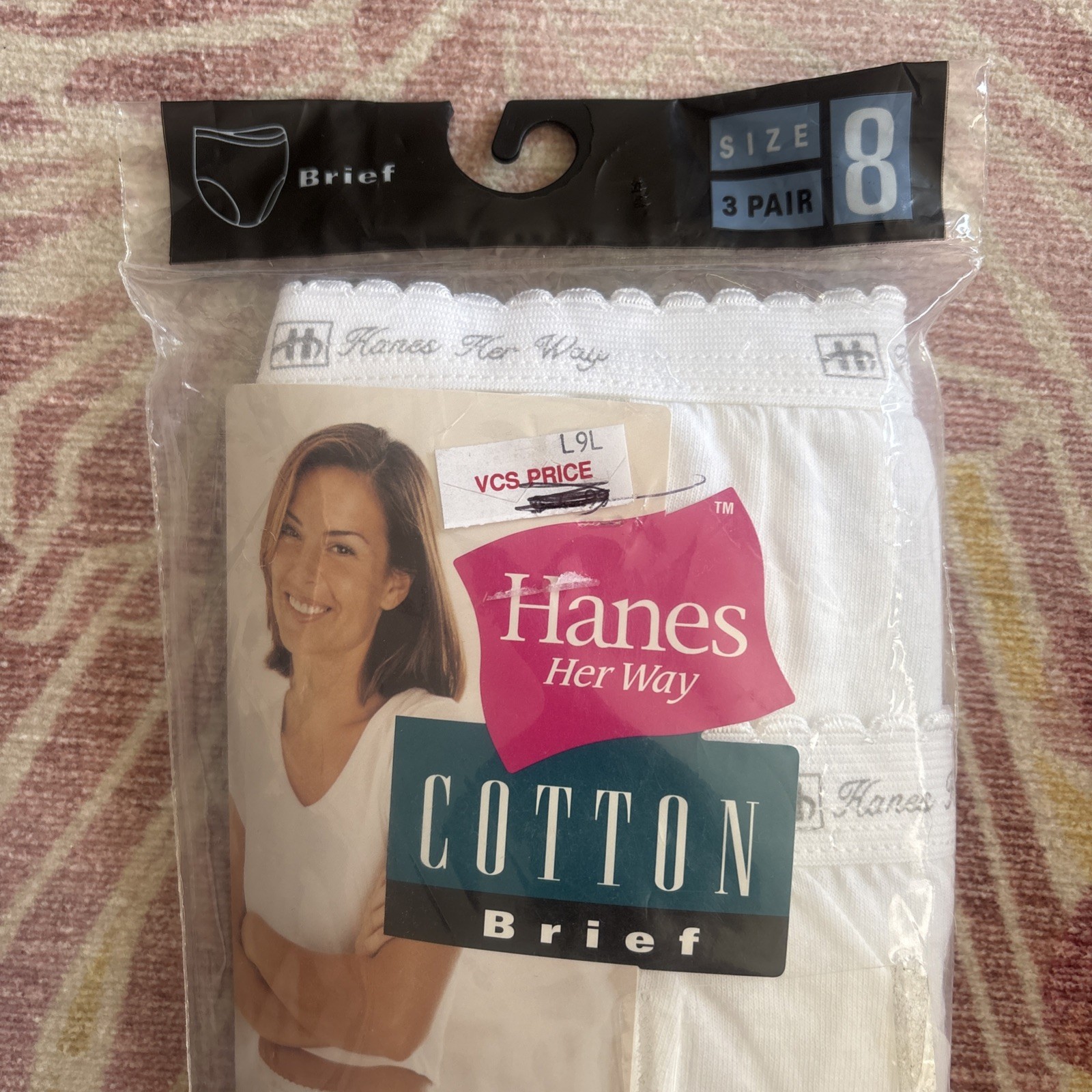 Vintage 1999 Hanes Her Way Women’s White Cotton Briefs 3 Pair Size 8