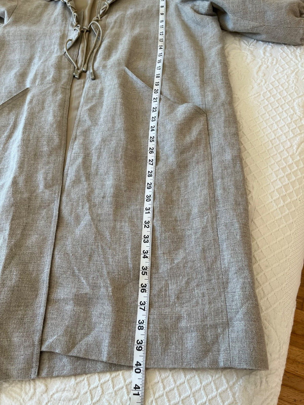 Vintage 1990’s Oscar de la Renta Heavy Linen Coat w Silk Lining-Rare-Size 10-EUC