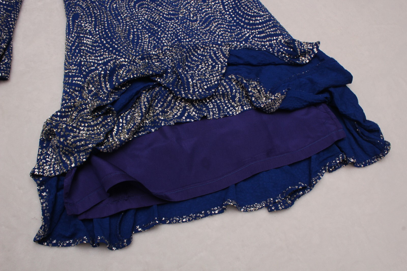 Caroline Charles Vintage Blue Beaded Evening Dress Women’s 6 Hand Embellished
