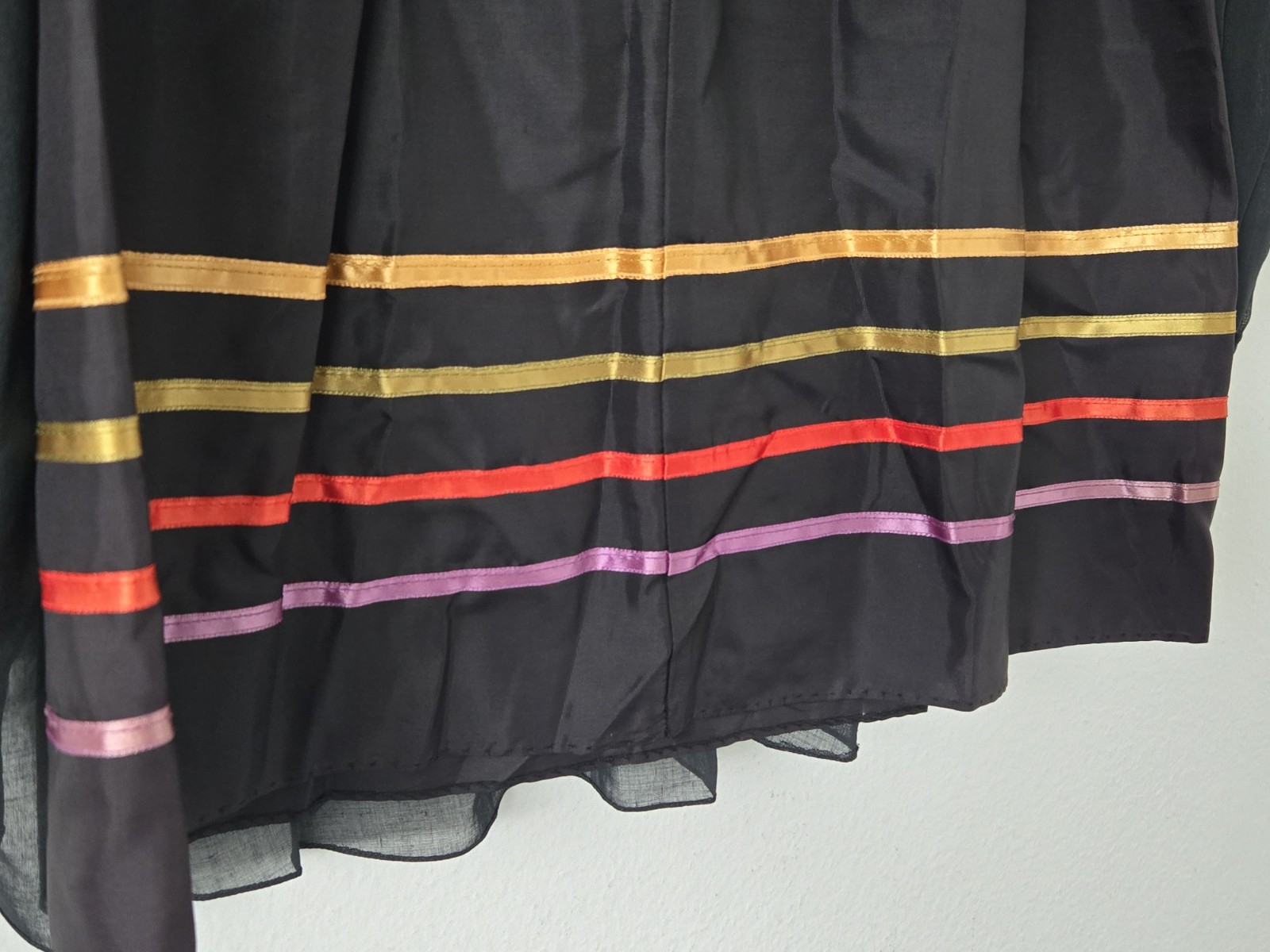 Vintage 1970s Young Edwardian by Arpeja Embroidered Black Dress