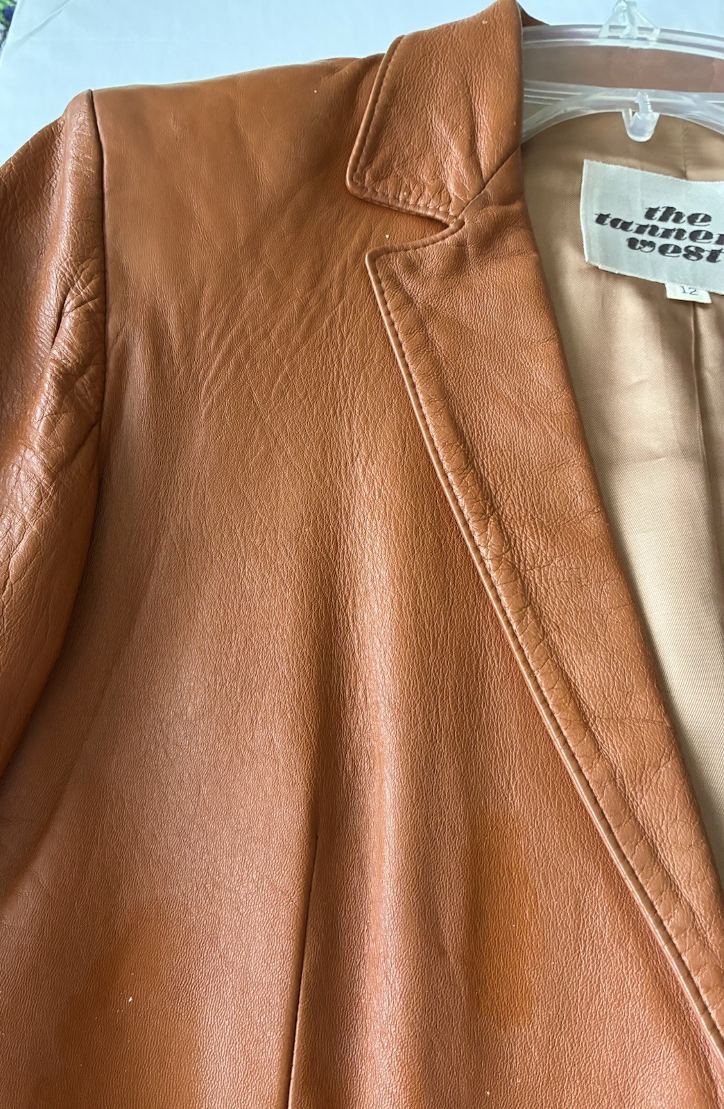The Tannery West VTG Leather Blazer Jacket Women’s Brown Lined