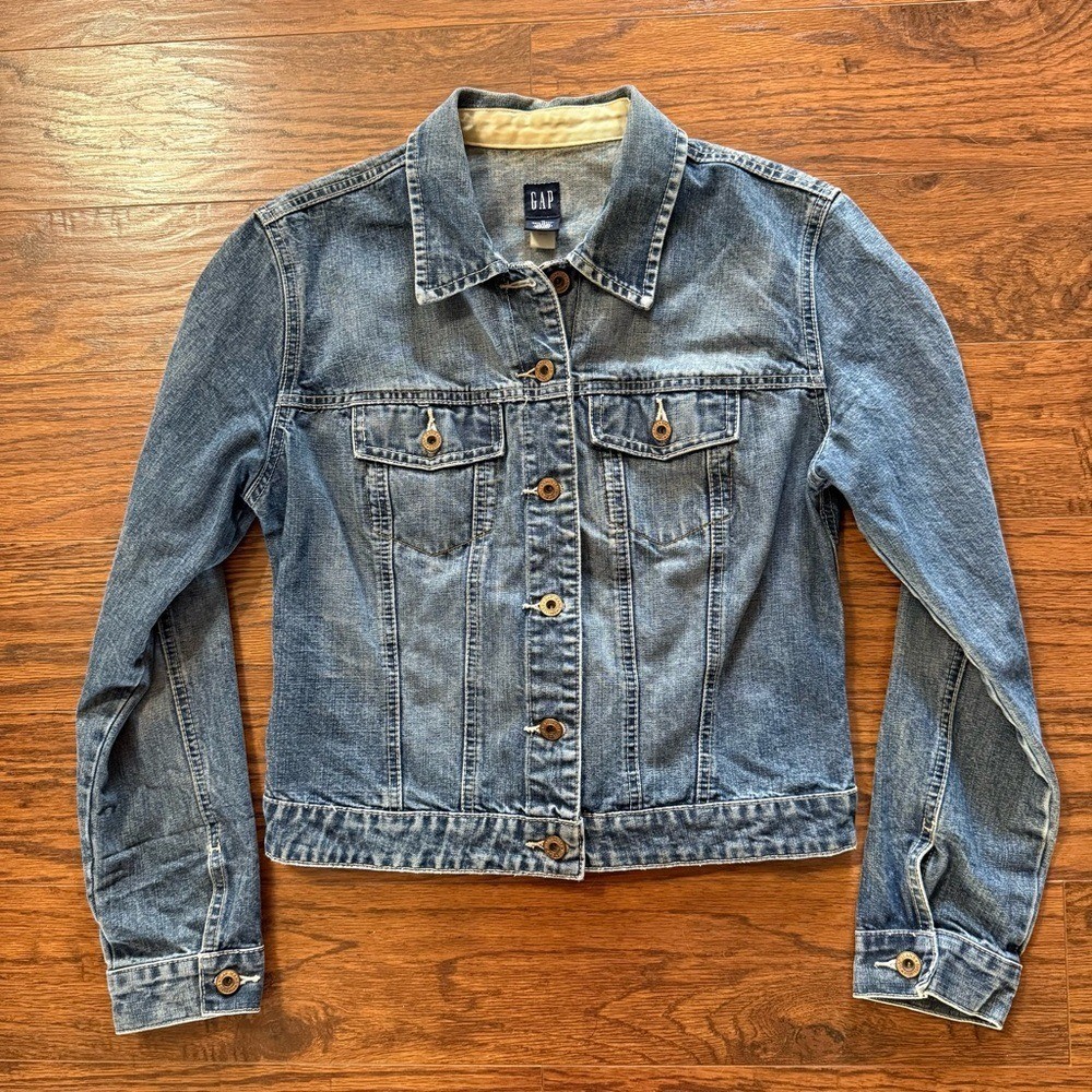 Gap Vintage Classic Blue Jean Denim Jacket Size Medium 90s Y2K