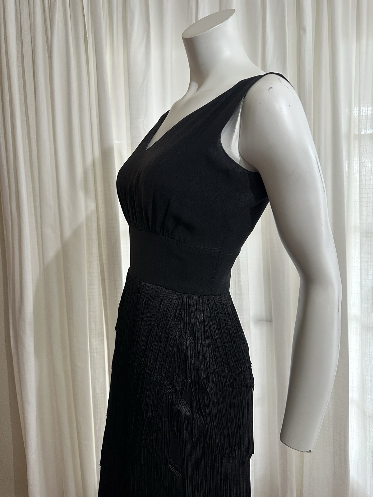 1960s Lilli Diamond Fringe Party Dress New Years Holidays Vintage Cocktail Dress