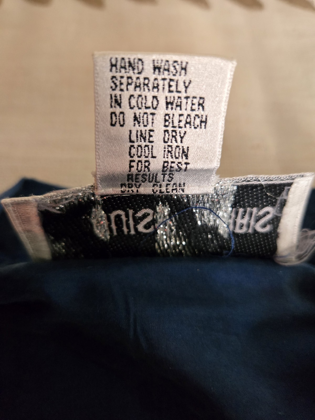 Louise Paris Women Vintave Shirt/szM/dark Blue/oversize/silk/pockt/botton/blouse