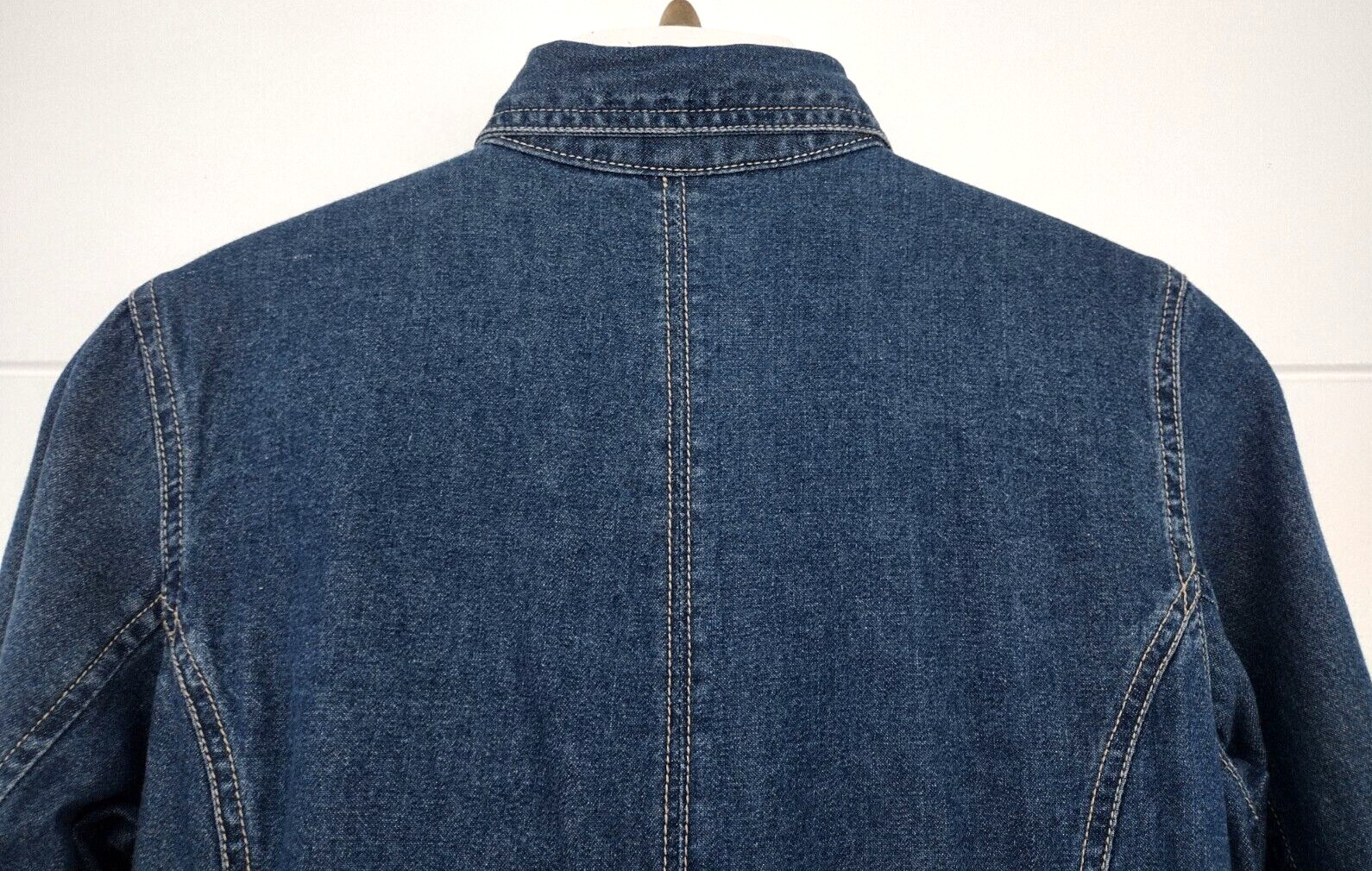 Vtg 90s Y2k Adriana Denim Jean Shirt Dress Snap Front Dark Wash Duster S Rodeo