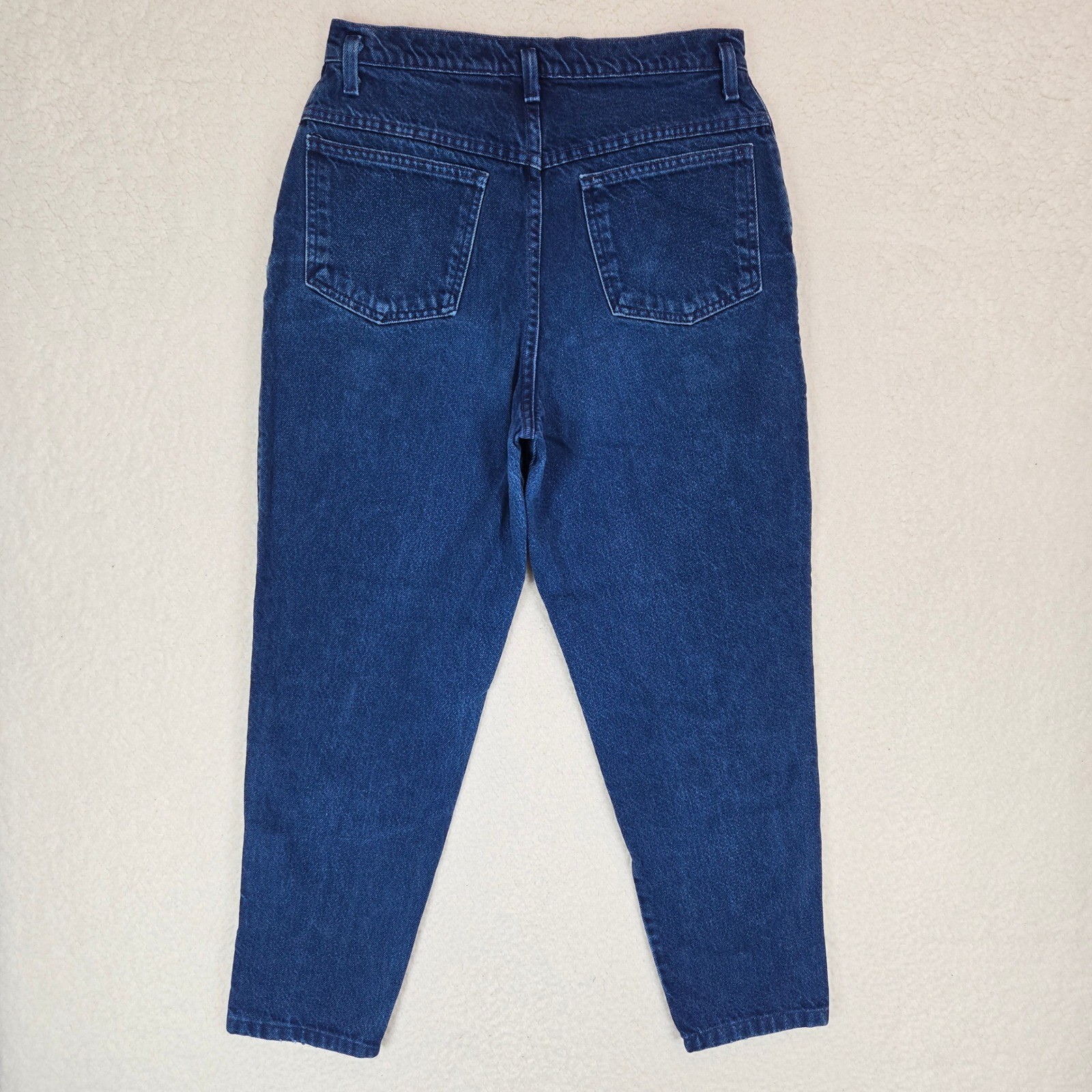 Sasson Mom Jeans Womens 30 Dark Blue High Waisted Tapered Leg Vintage 90s Cotton