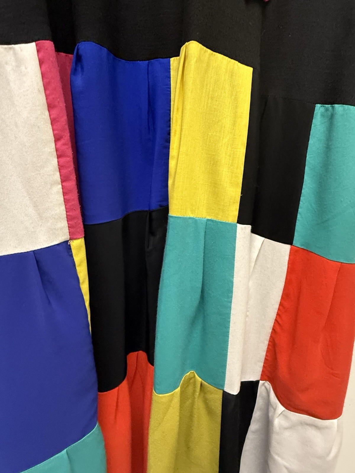 Vintage Stanley Gretzinger, Bergdorf Goodman, Dress Maxi Black With Colors ￼