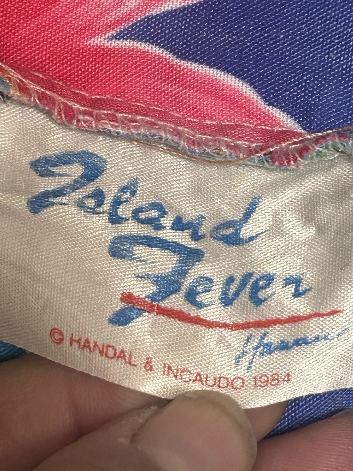 Vintage Island Fever Hawaii Maxi Mumu Dress Vibrant Blue Tropical Floral M 1984
