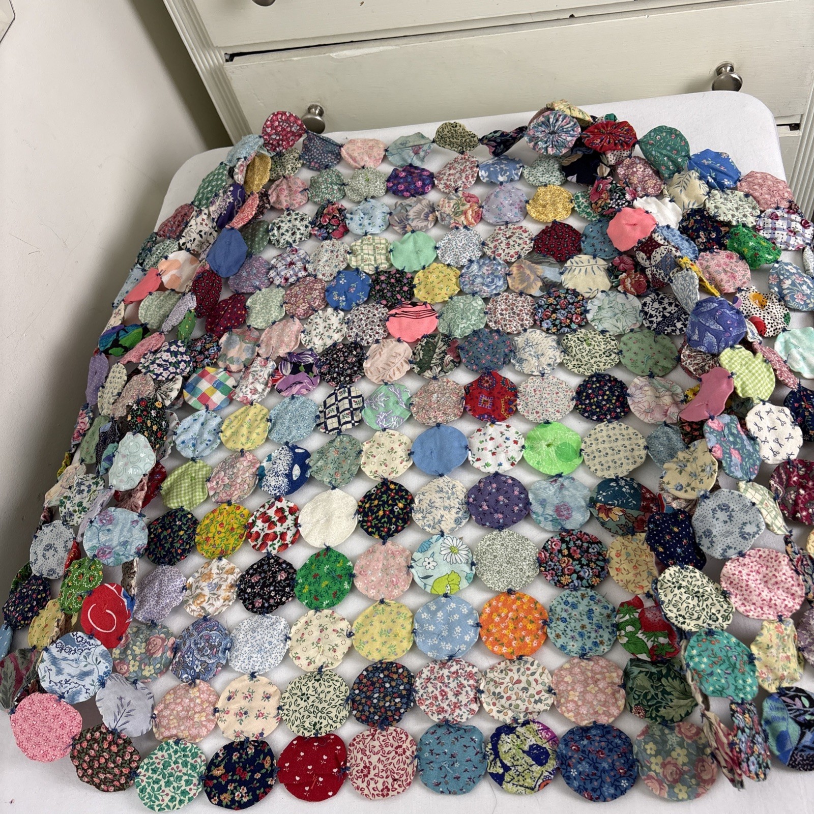 Vintage Handmade Yoyo Penny Quilt Vest One Size Cottagecore
