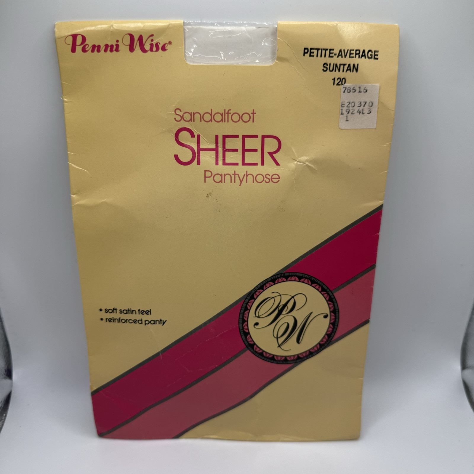 Vintage 60S Penni Wise Petite Average Suntan Nylon Pantyhose Sandalfoot Sheer
