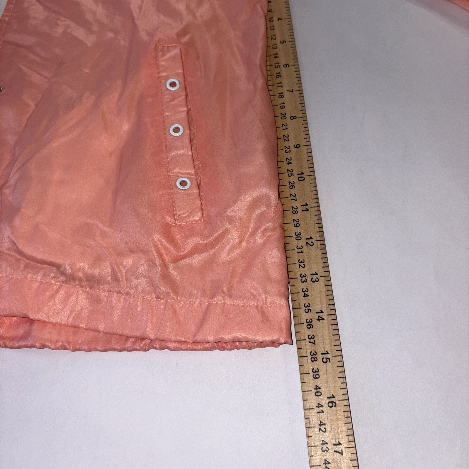 Vintage 80s 90s Windy Weather Windbreaker Peach Pastel Retro Shell Jacket Sz S