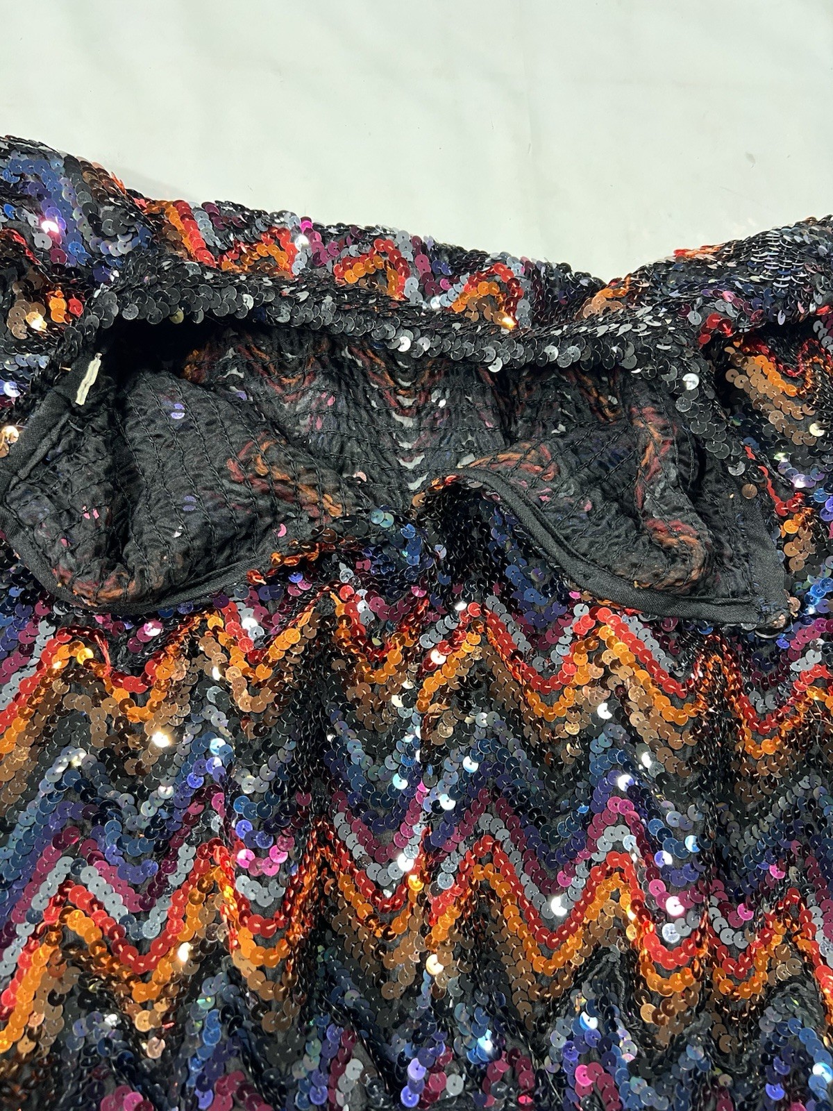 Vintage Womens S/M 70s BRIGHT COLOR Sequin Top Dolman Sleeves Disco Glam/ READ