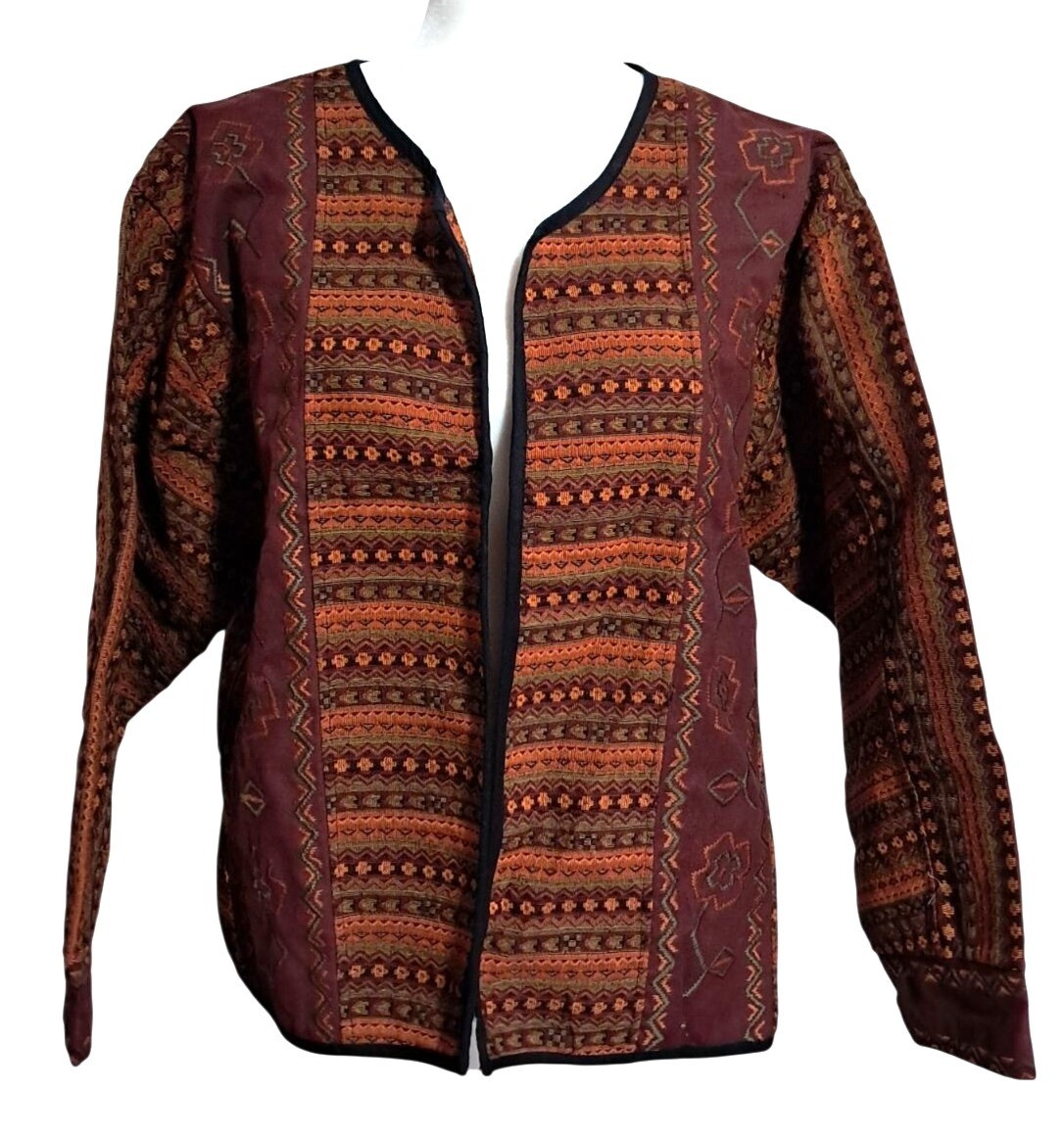 Passports Pier 1 Imports Jacket Womens Medium Multicolor Vintage Tapestry Boho