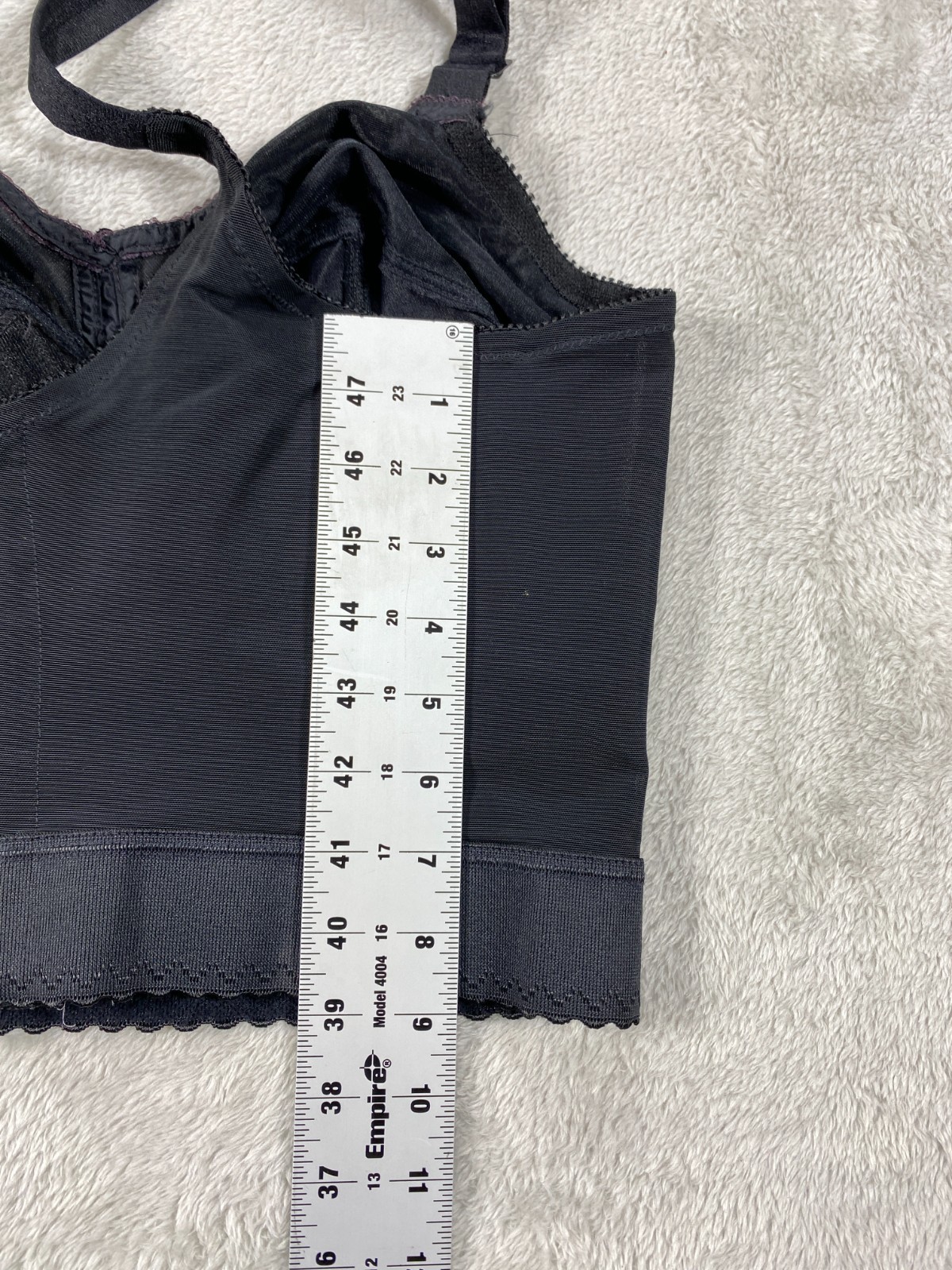 Vintage Corset Bra Womens Black 100% Nylon Adjustable Straps Workers Union
