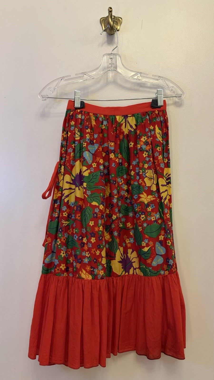 Yves Saint Laurent 1970’s Floral Print Vintage Wrap Skirt RARE YSL