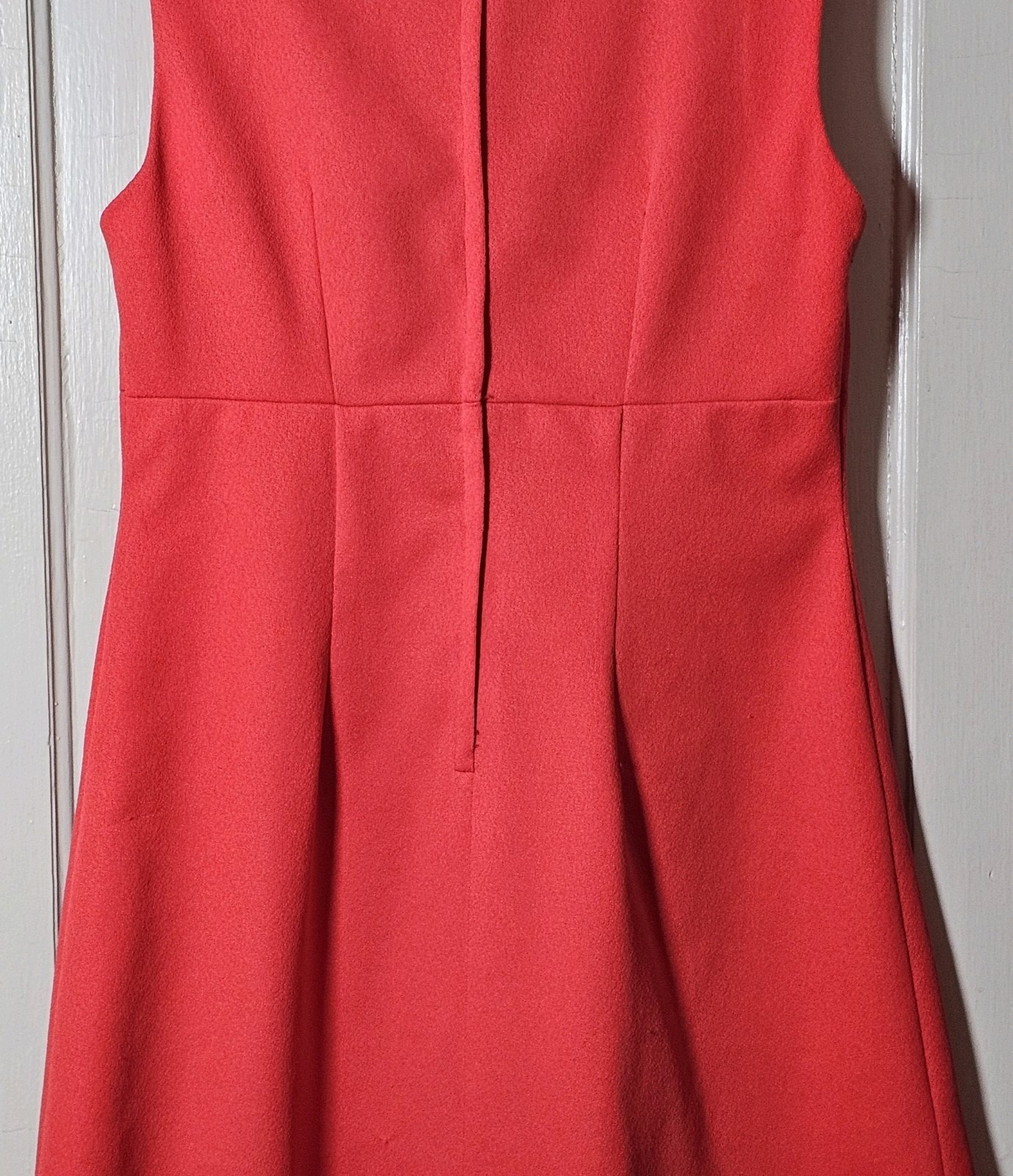 VTG 70’s Polyester Dress Size S/M 39″Chest Coral Orange Sleeveless Unionmade USA