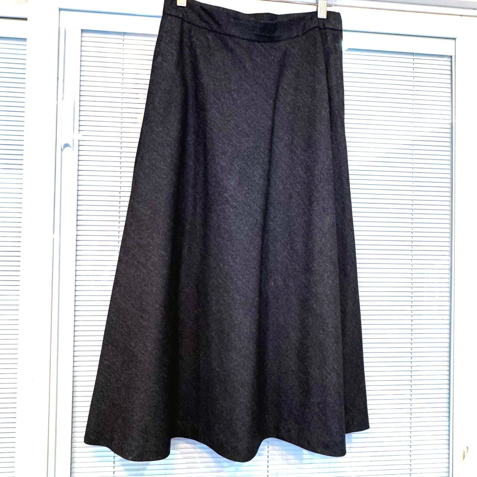 Vintage Century Boston Gray Wool Blend A-Line Midi Skirt ILGWU Made in USA Sz 12