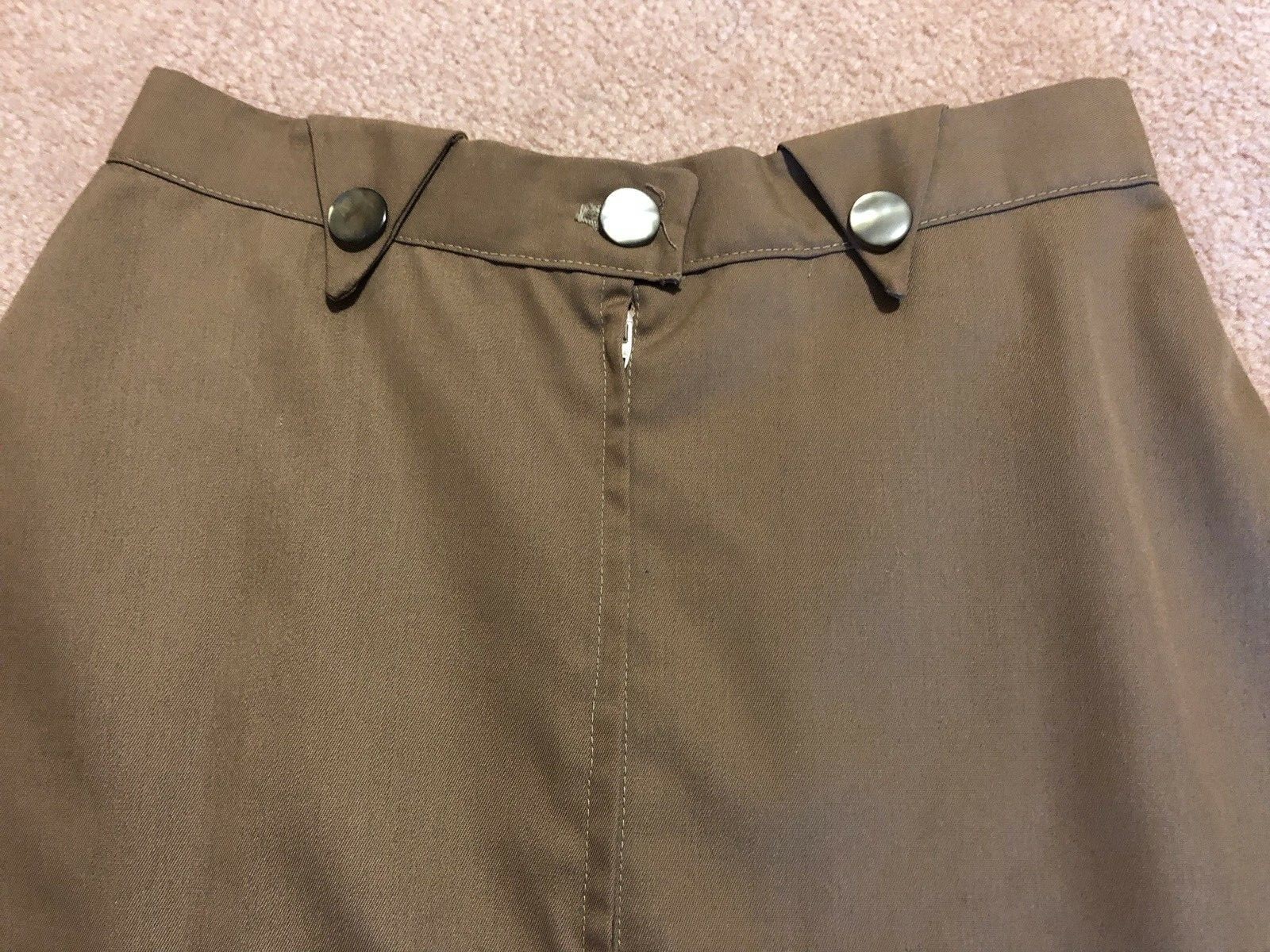 Vintage The Golden Daffodil brown A-line skirt with buttons size 6 {XS-S} NEW
