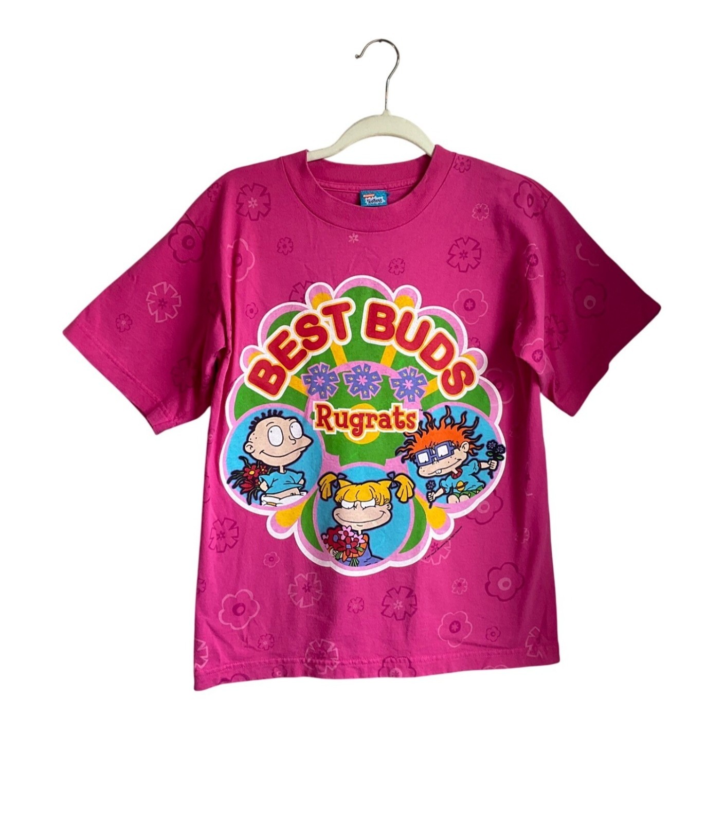 Vintage 1997 Nickelodeon Rugrats Medium T-Shirt Best Buds Pink Graphic