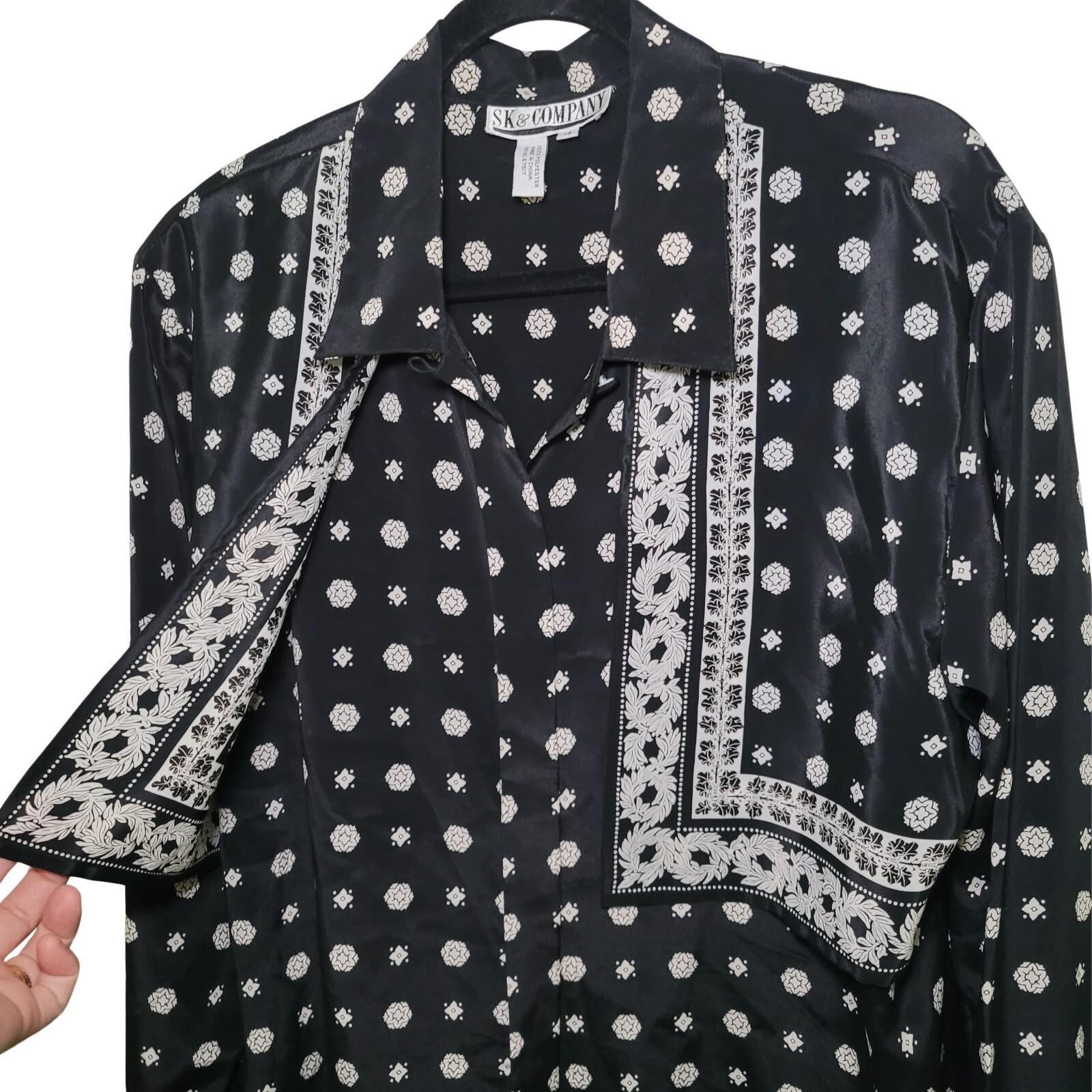 90s Western Style Blouse Shoulder Pads, Sz 16 XL Vintage Boho Country