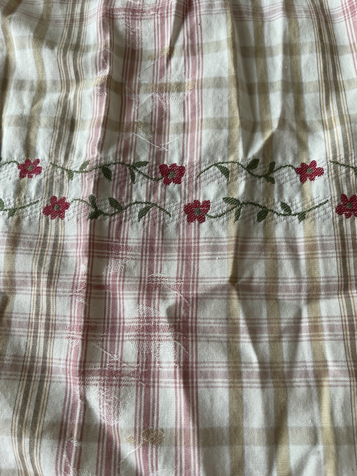 Vintage German skirt 100% Baumwolle Cotton Boho Rosebud Skirt, Lined, Side Zip