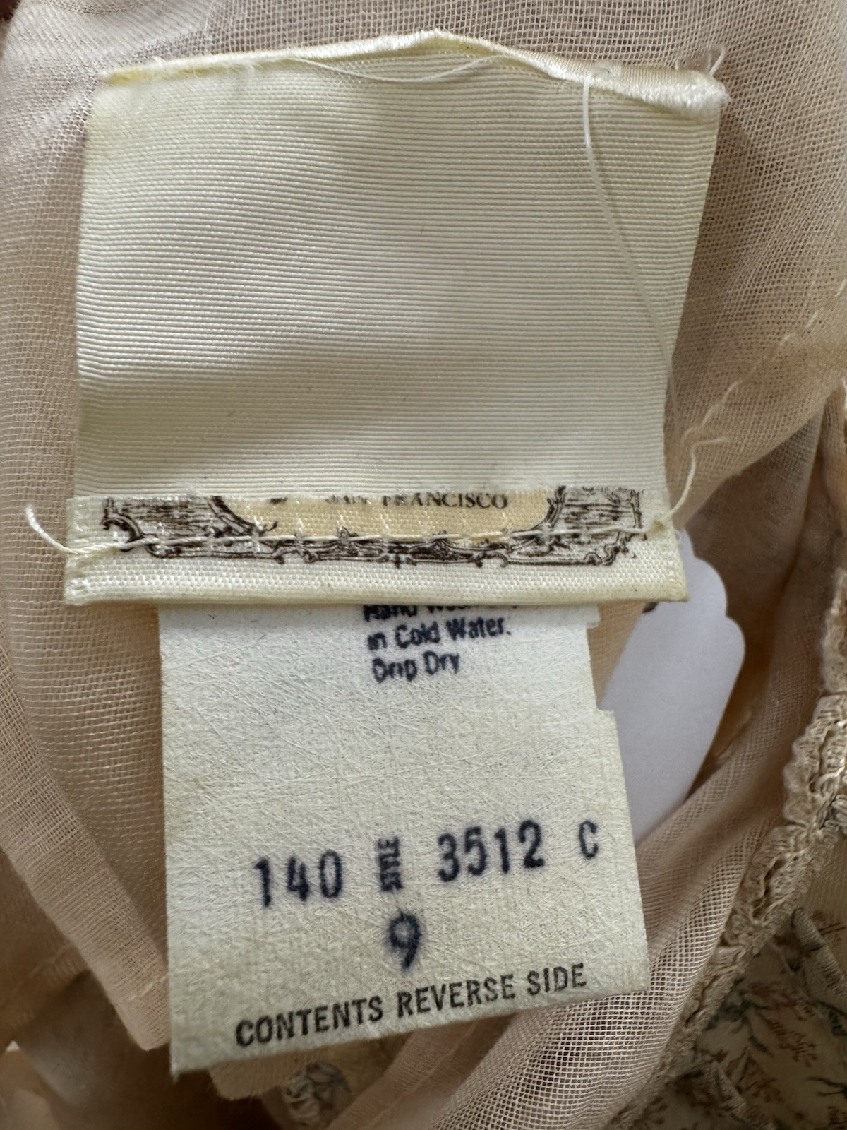 Gunne Sax by Jessica Floral Maxi Dress Size 9 Calico Prairie Has Some STAINs