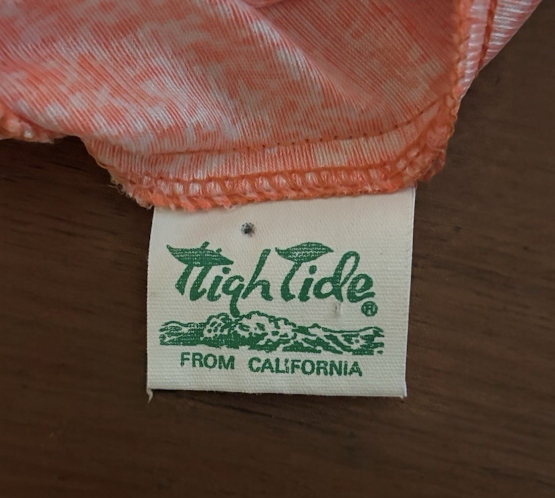 High Tide 1970s Orange Nylon Sunset Print Halter Maxi Dress Size 11/12
