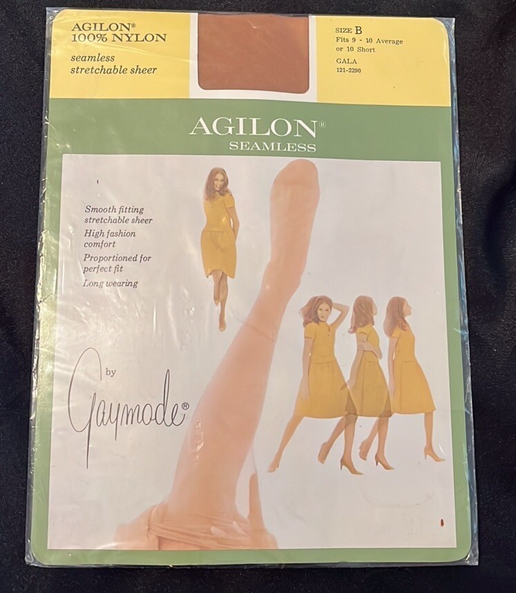 Vintage Stockings~Agilon Seamless By Gaymode~Sz B 9~10.5~GALA~NIP~MCM Penneys