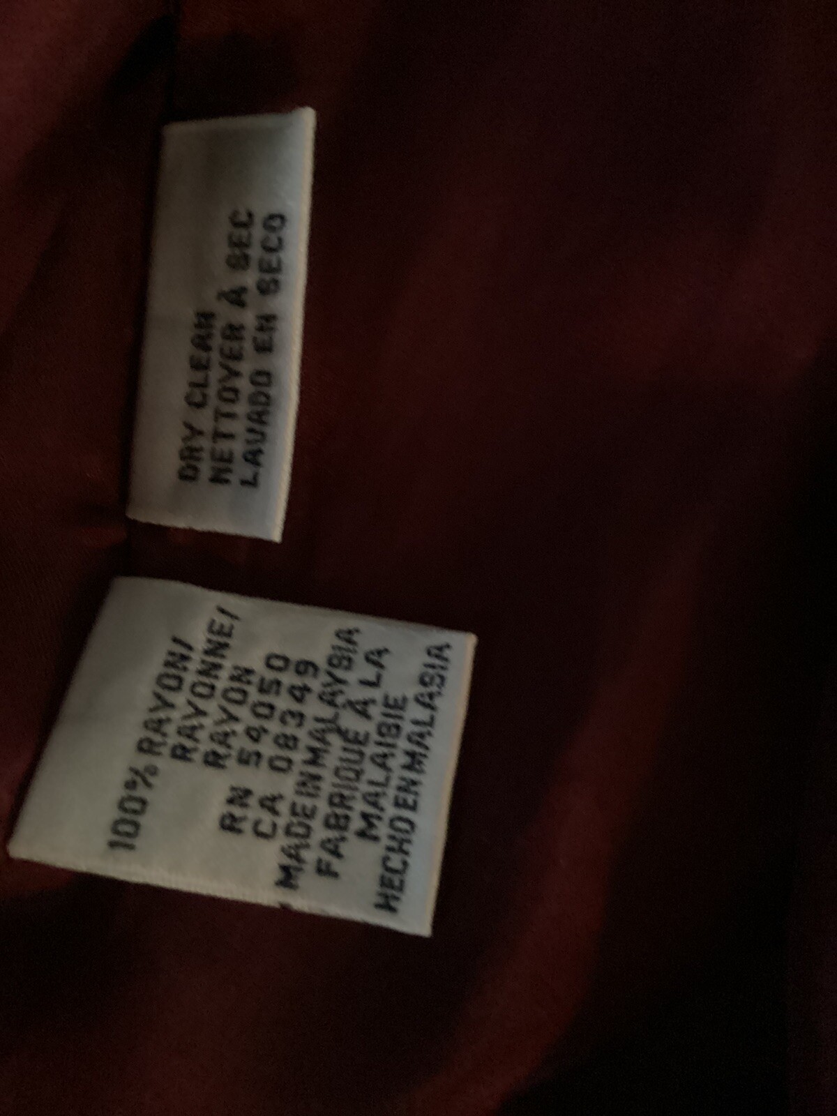 Vintage 2 Piece Women’s Suit Rena Rowan For Seville Sz 12 Burgundy Solid & Print