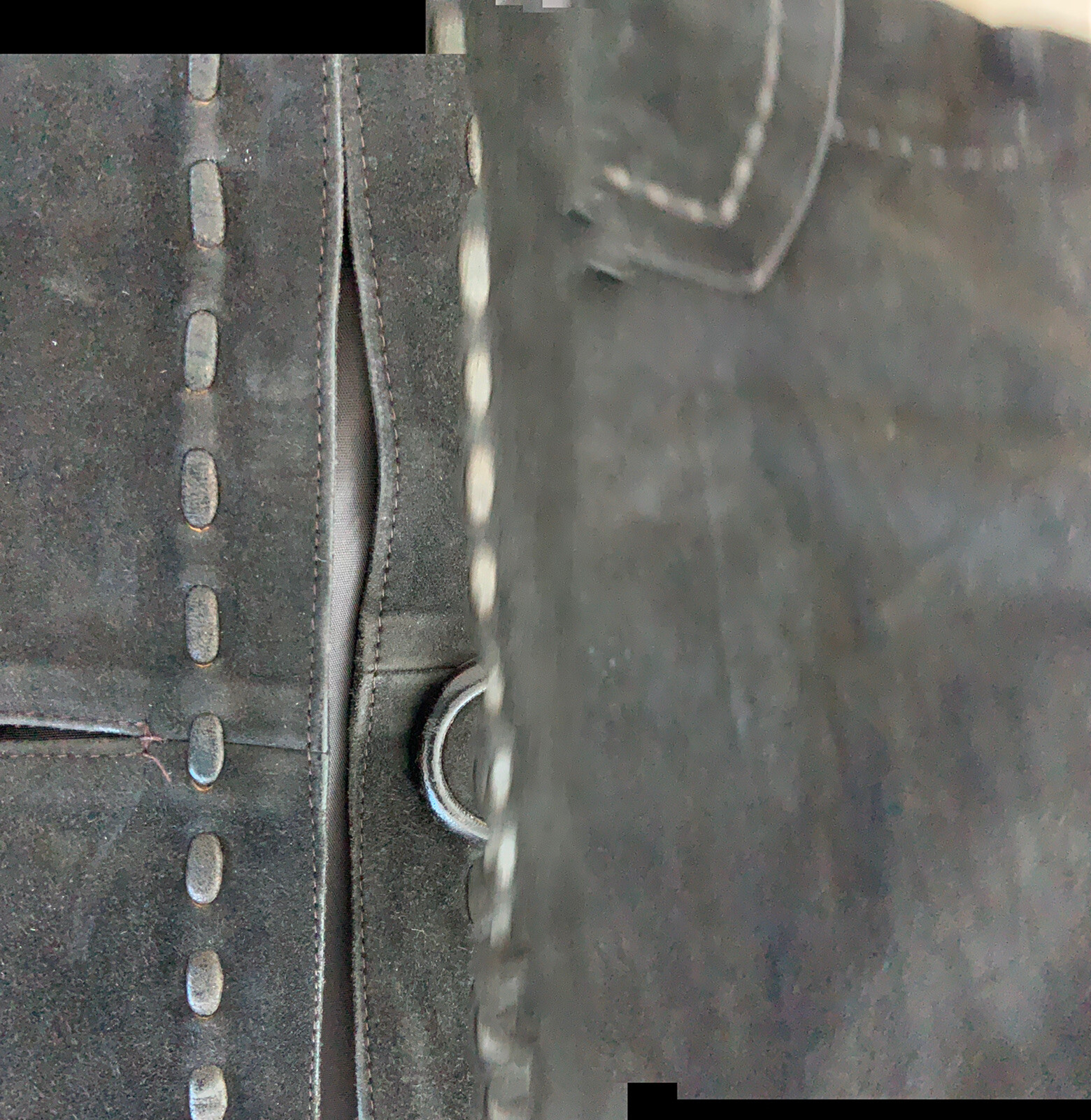 Vintage Fine Dark Brown female special leather coat
