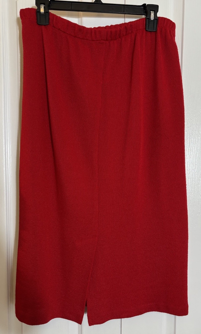 Nilani Vintage 80’s Red White Knit Sweater Cardigan And Skirt Set Women’s Large