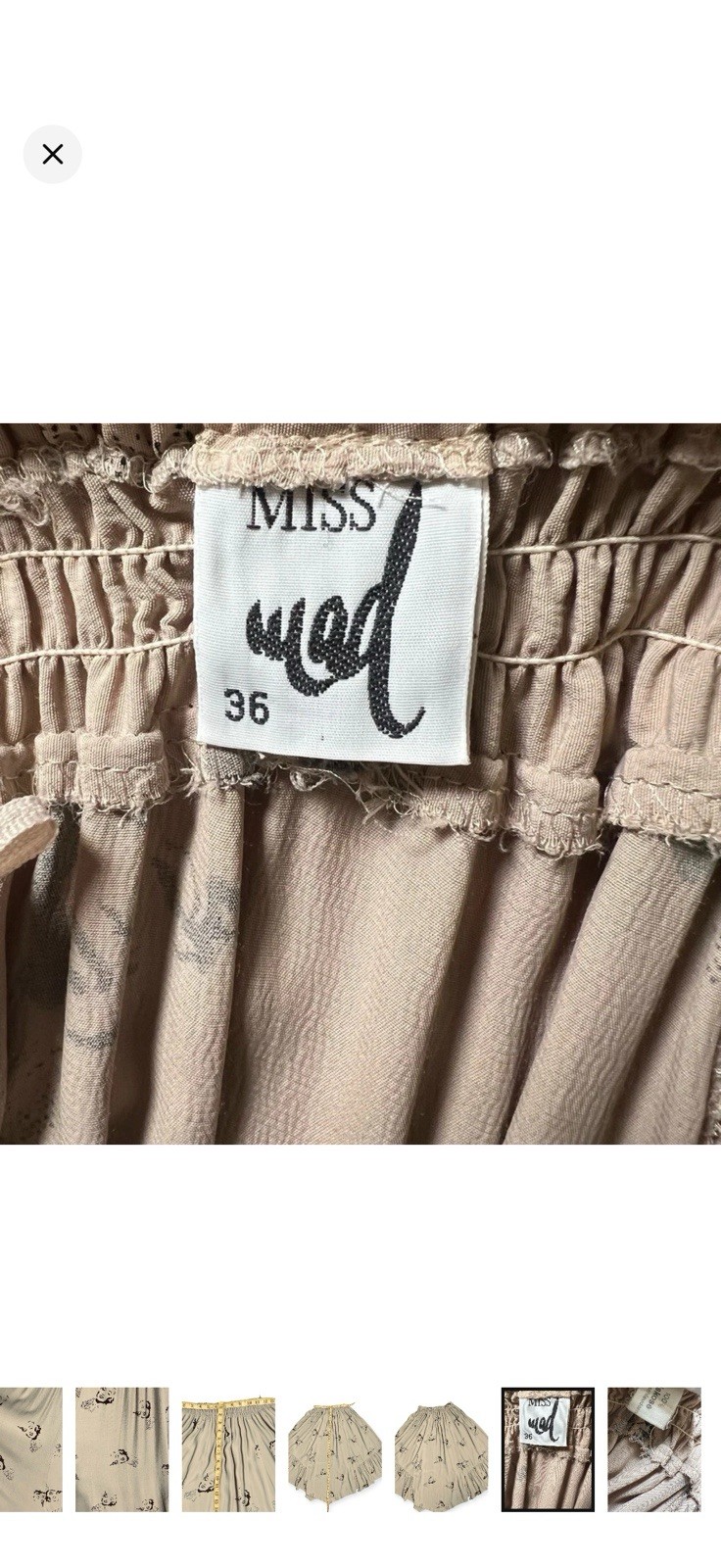 Vintage Miss Mod Marilyn Monroe Pop Art Print Midi Skirt Y2K Boho Ruffle Medium