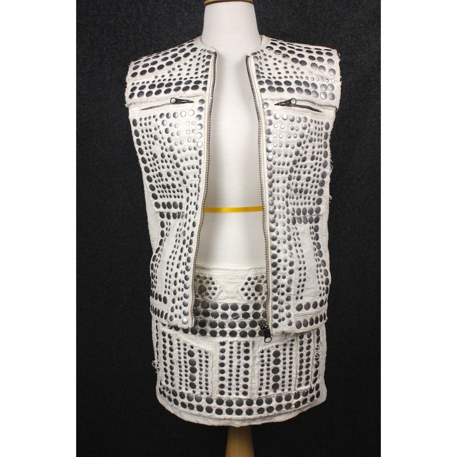 H&M Spring 2013 21st Century Bohemia Studded Vest Skirt Set Womens 8