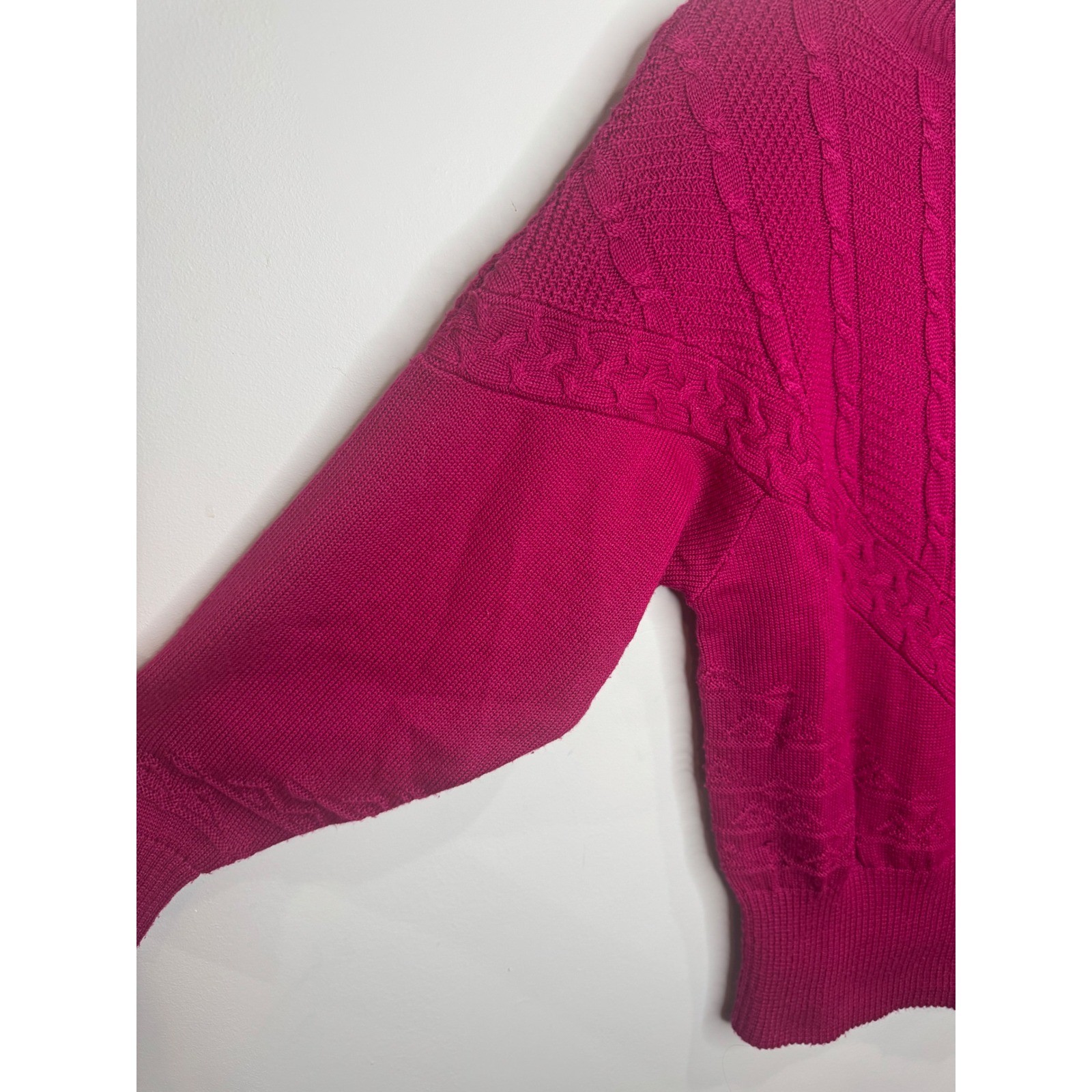 Vintage Bogner Magenta Turtleneck Sweater Wool Blend No Sz Tag