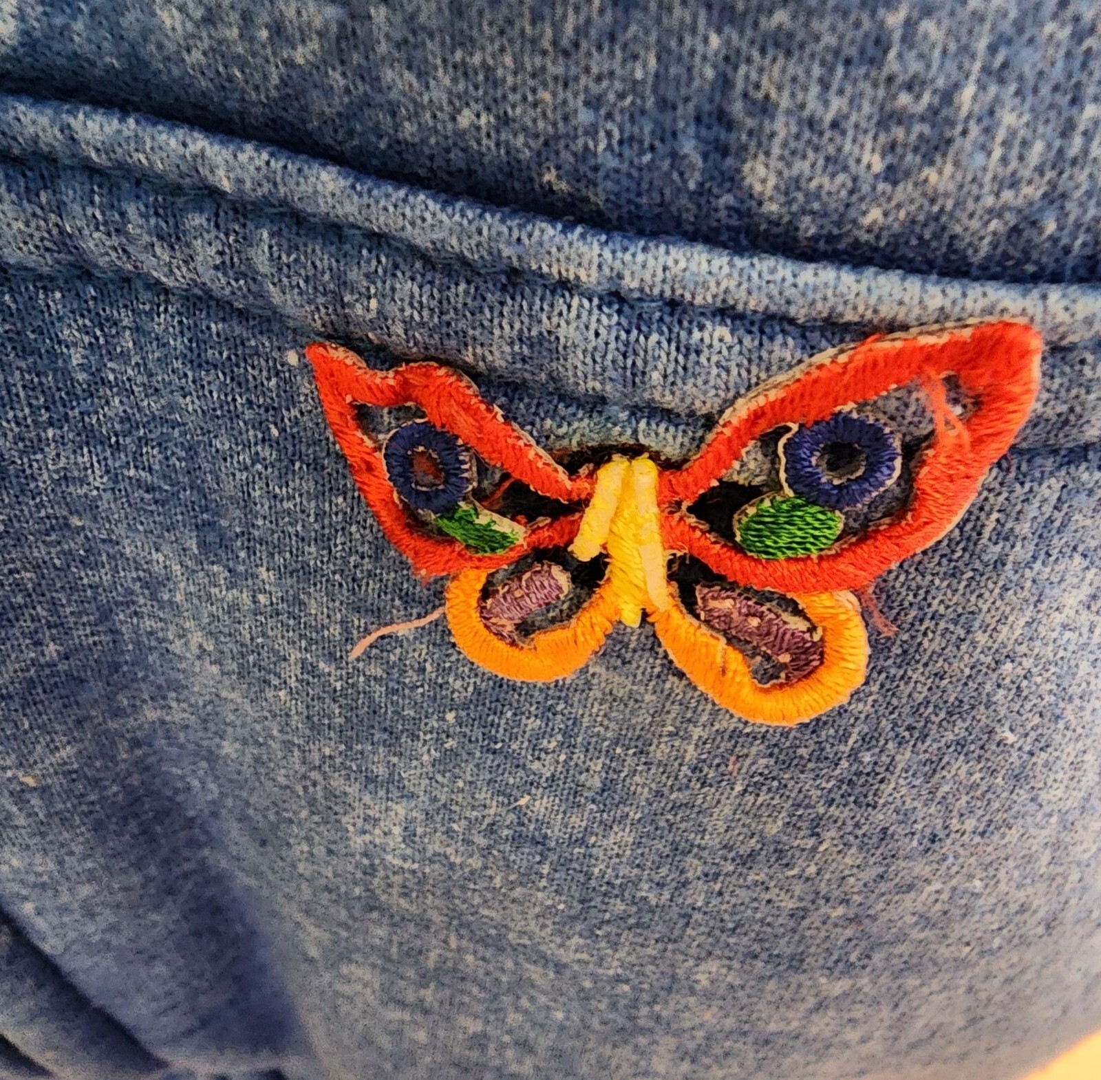 Vintage Gildan Sedona Arizona Blue Women Hoodie Butterfly Embroidery XL