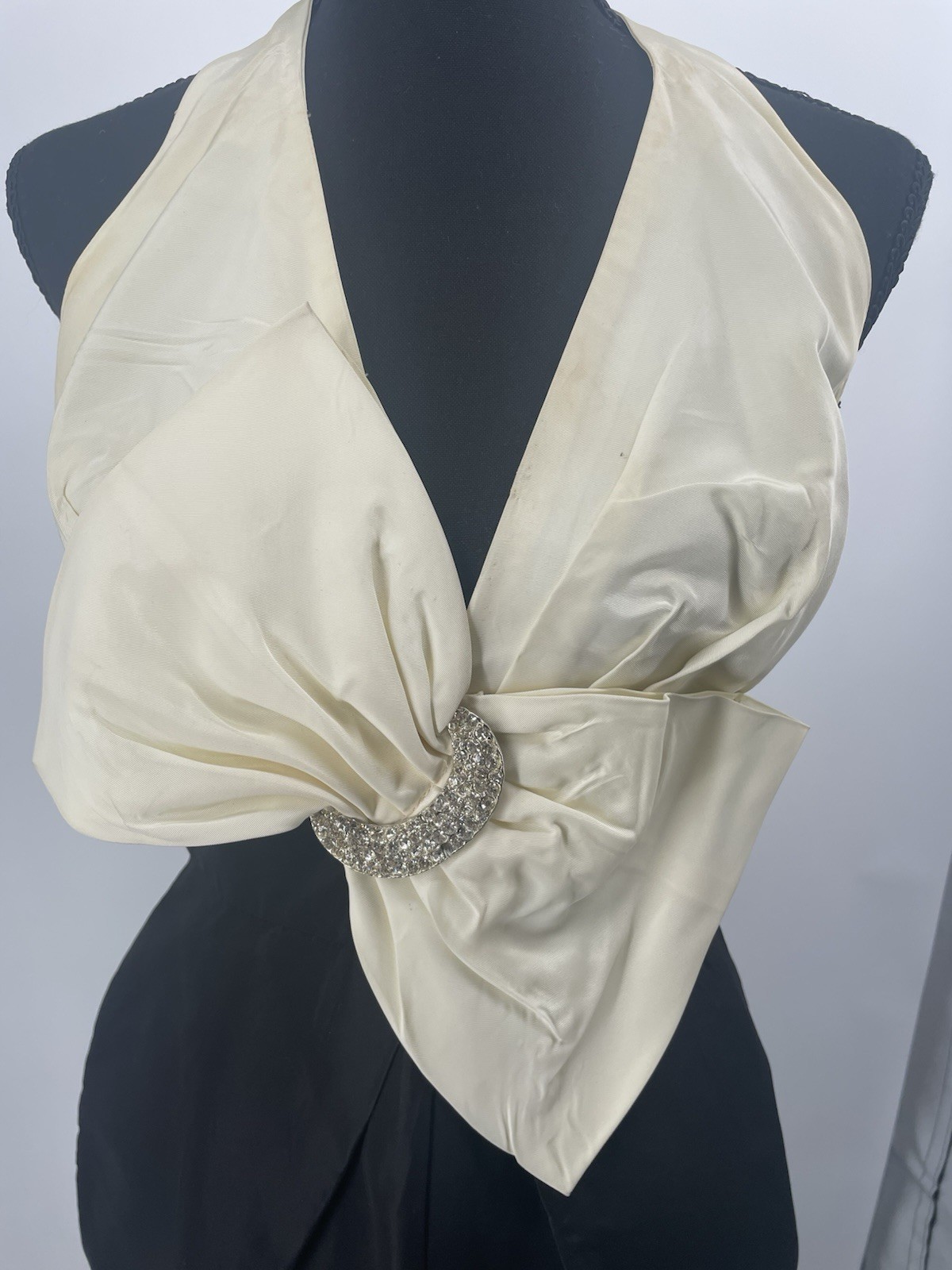 VTG Climax David Howard KAREN OKADA Dress Black Cream 80s Whimsygoth Vamp 8 S