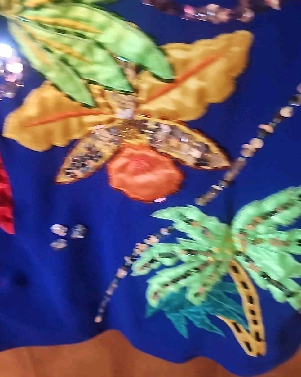 1990s Victoria Harbour Tropical Parrot Resort Birds Vacation Maximalist Shirt PL