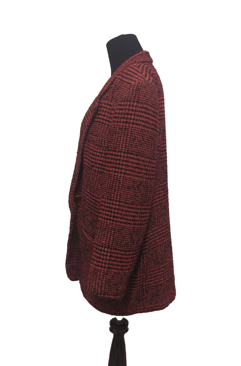 Pre-owned Vtg 1980’s IN PRIVATE COLLECTION Pink/Black Plaid Oversize Blazer Sz S