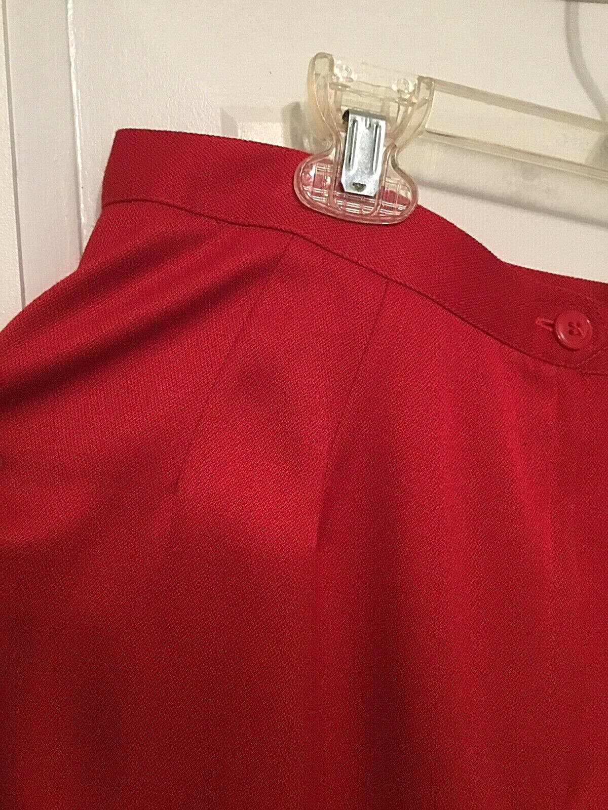 Vintage Women’s Kasper For ASL 2 Piece Long Sleeve Red Jacket Skirt Suit Size 14