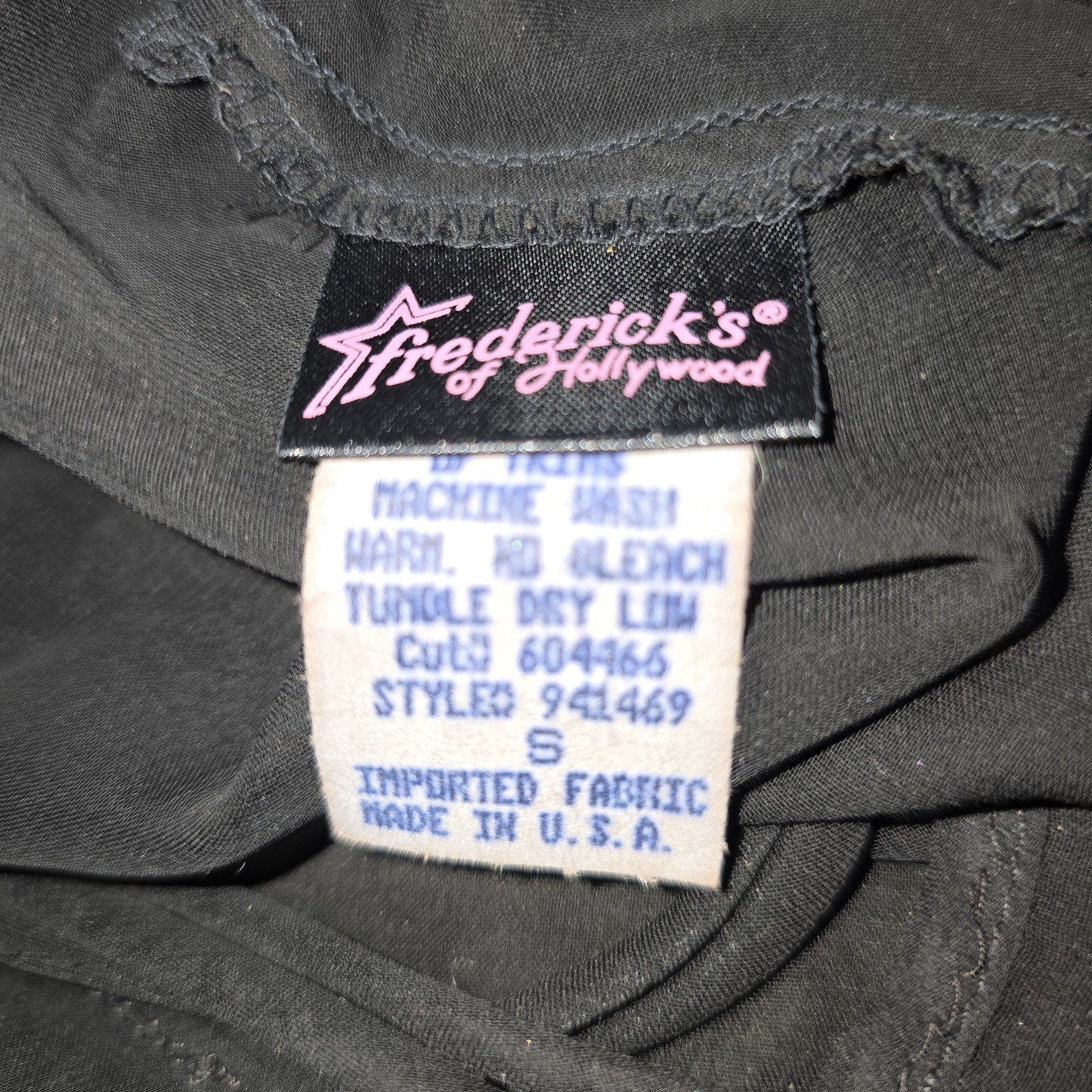 Vintage Frederick’s Hollywood Black Sheer Lace Babydoll Slip Dress Mesh Y2K S