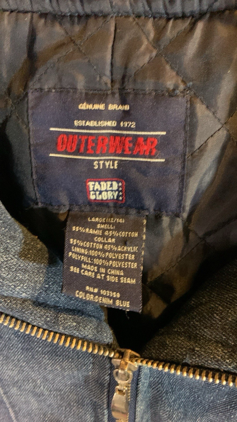 Vintage Faded Glory Denim Coat Size L
