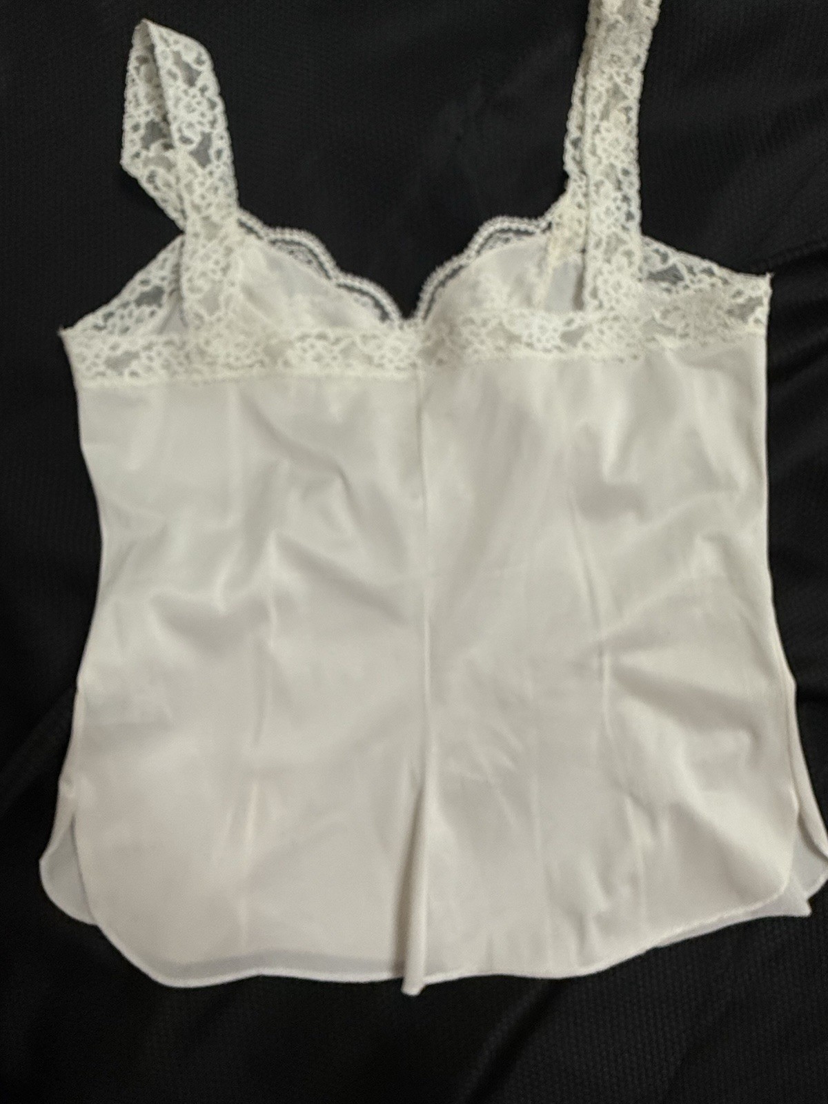 Vtg Olga Half Slip Camisole Cami Top Set Secret Hug Lace Band Pink White S 32 34