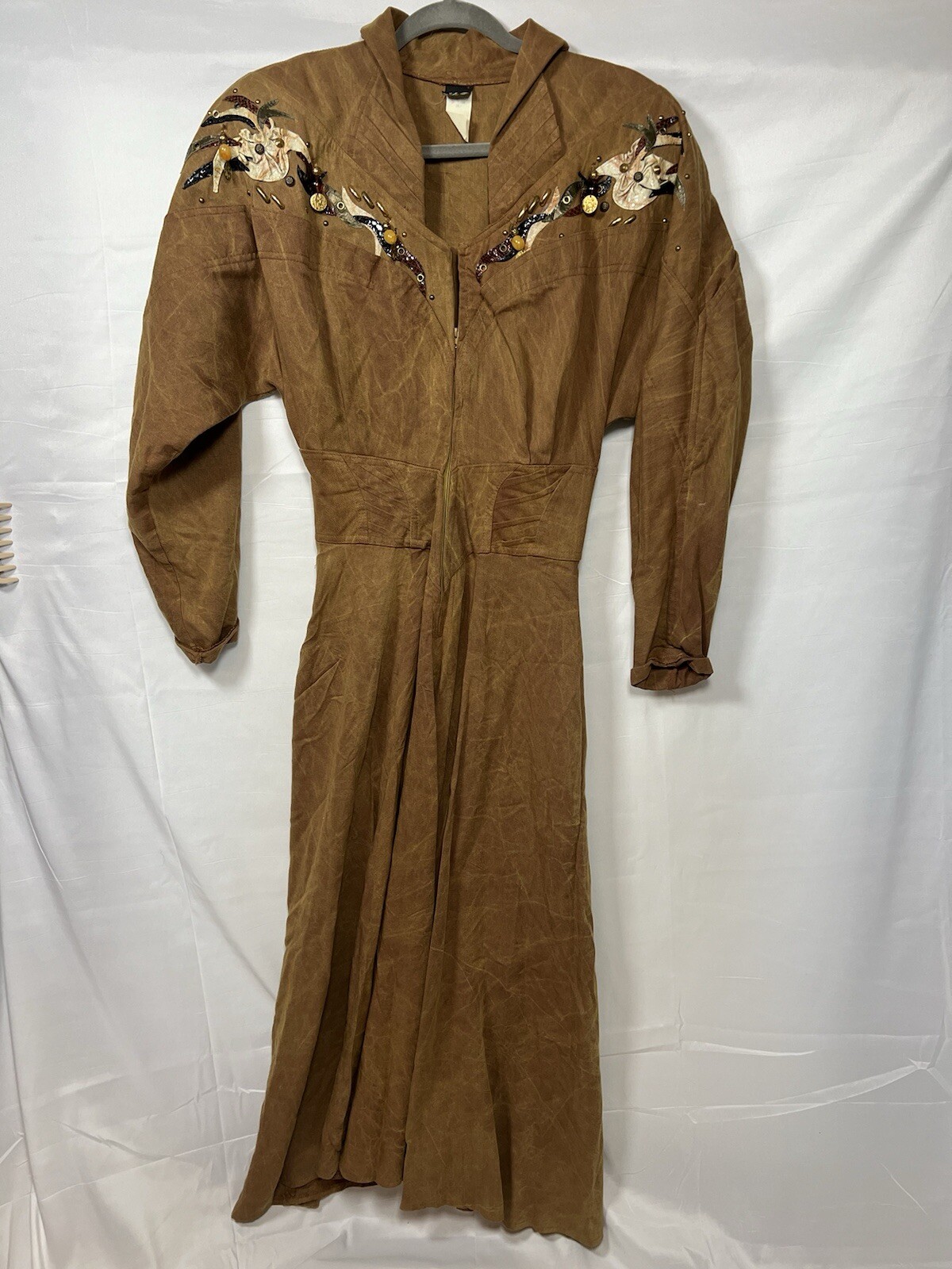 Vintage IIF 1980s Peplum Dress Western Rodeo Cowgirl Size 14 Embellished